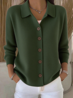Women’s Collared Button-Front Knit Cardigan