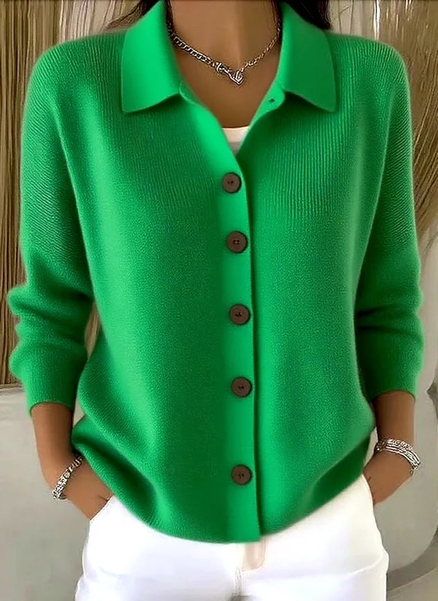 Women’s Collared Button-Front Knit Cardigan