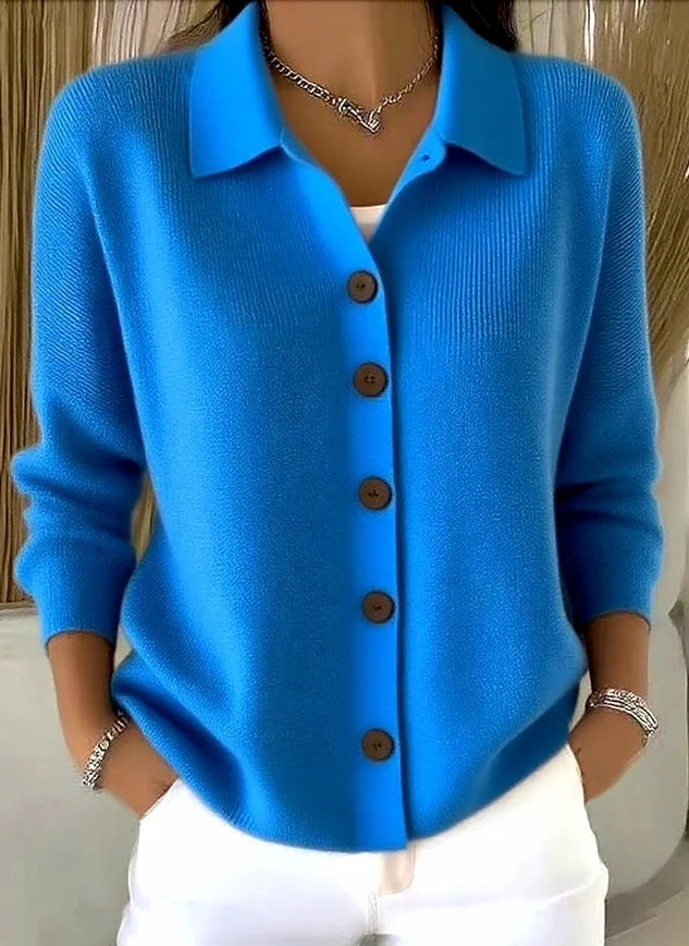 Women’s Collared Button-Front Knit Cardigan