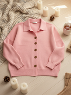 Women’s Collared Button-Front Knit Cardigan