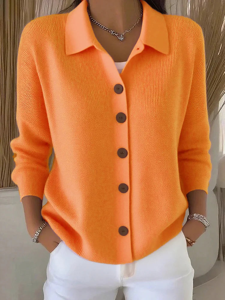 Women’s Collared Button-Front Knit Cardigan