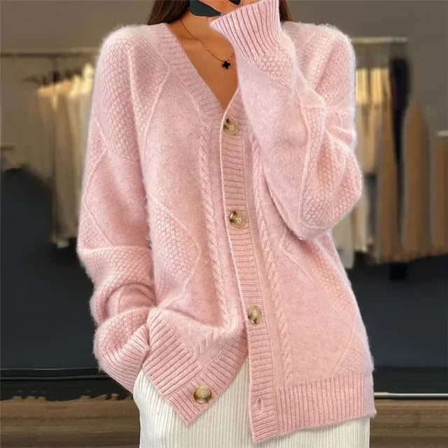 Women’s Cable-Knit Button-Front Cardigan