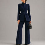 Women’s Structured Blazer and Wide-Leg Pants Set