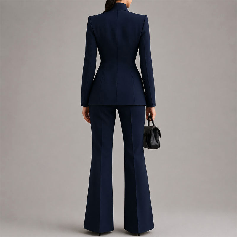 Women’s Structured Blazer and Wide-Leg Pants Set