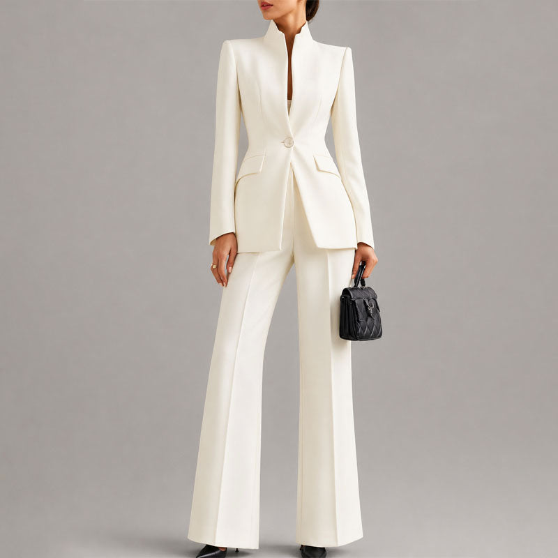 Women’s Structured Blazer and Wide-Leg Pants Set