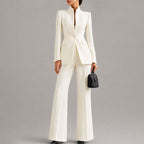 Women’s Structured Blazer and Wide-Leg Pants Set