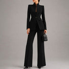 Women’s Structured Blazer and Wide-Leg Pants Set