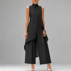 Women’s Asymmetric Tunic and Wide-Leg Pants Set