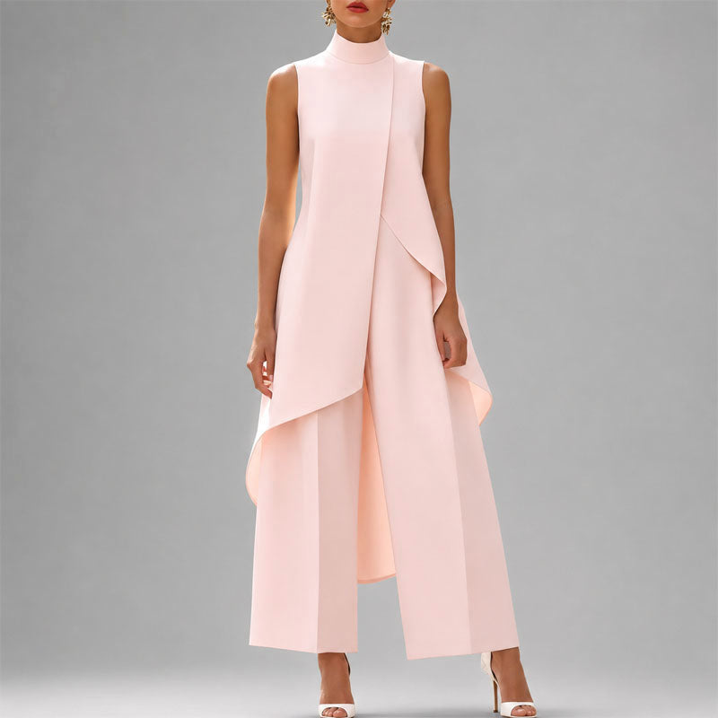Women’s Asymmetric Tunic and Wide-Leg Pants Set