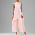 Women’s Asymmetric Tunic and Wide-Leg Pants Set