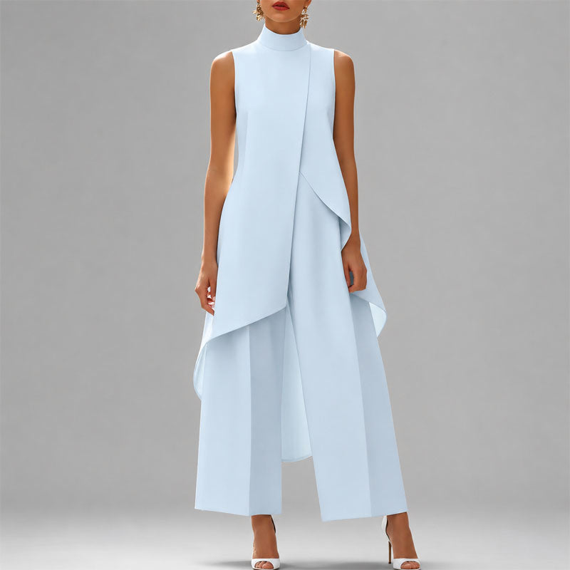 Women’s Asymmetric Tunic and Wide-Leg Pants Set