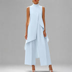 Women’s Asymmetric Tunic and Wide-Leg Pants Set