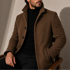 Men's Single Breasted Coat with Notched Lapels