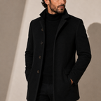 Men's Single Breasted Coat with Notched Lapels