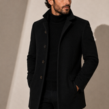 Men's Single Breasted Coat with Notched Lapels