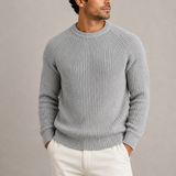 Men's Ribbed Knit Crew Neck Sweater
