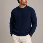 Men's Ribbed Knit Crew Neck Sweater