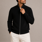 Men's Ribbed Knit Full Zip Sweater