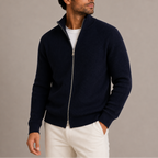 Men's Ribbed Knit Full Zip Sweater
