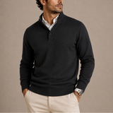 Men's Mock Neck Button Pullover Sweater