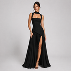 Women's Wedding Guest Maxi Dress with Slit