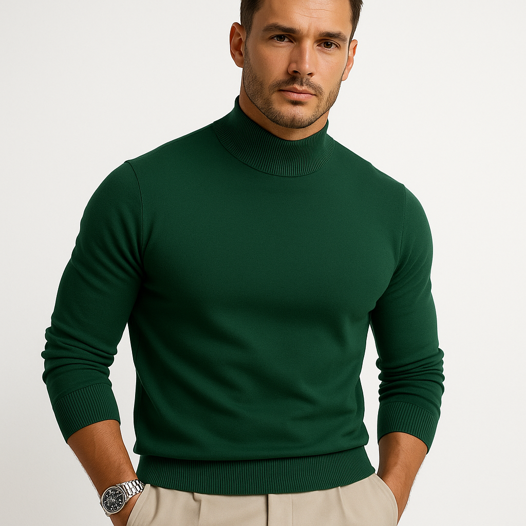 Men’s Mock-Neck Long-Sleeve Sweater