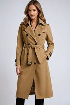Women's Belted Double-Breasted Trench Coat