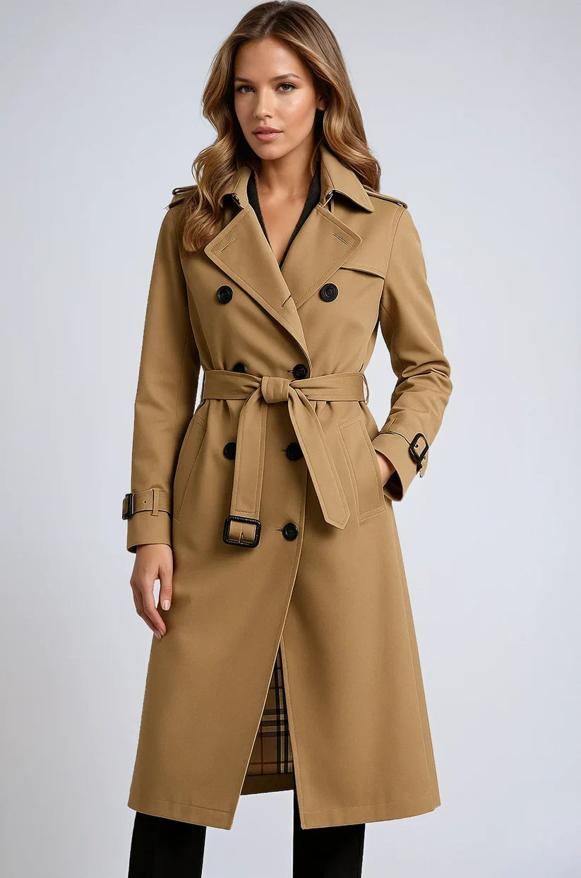 Women's Belted Double-Breasted Trench Coat
