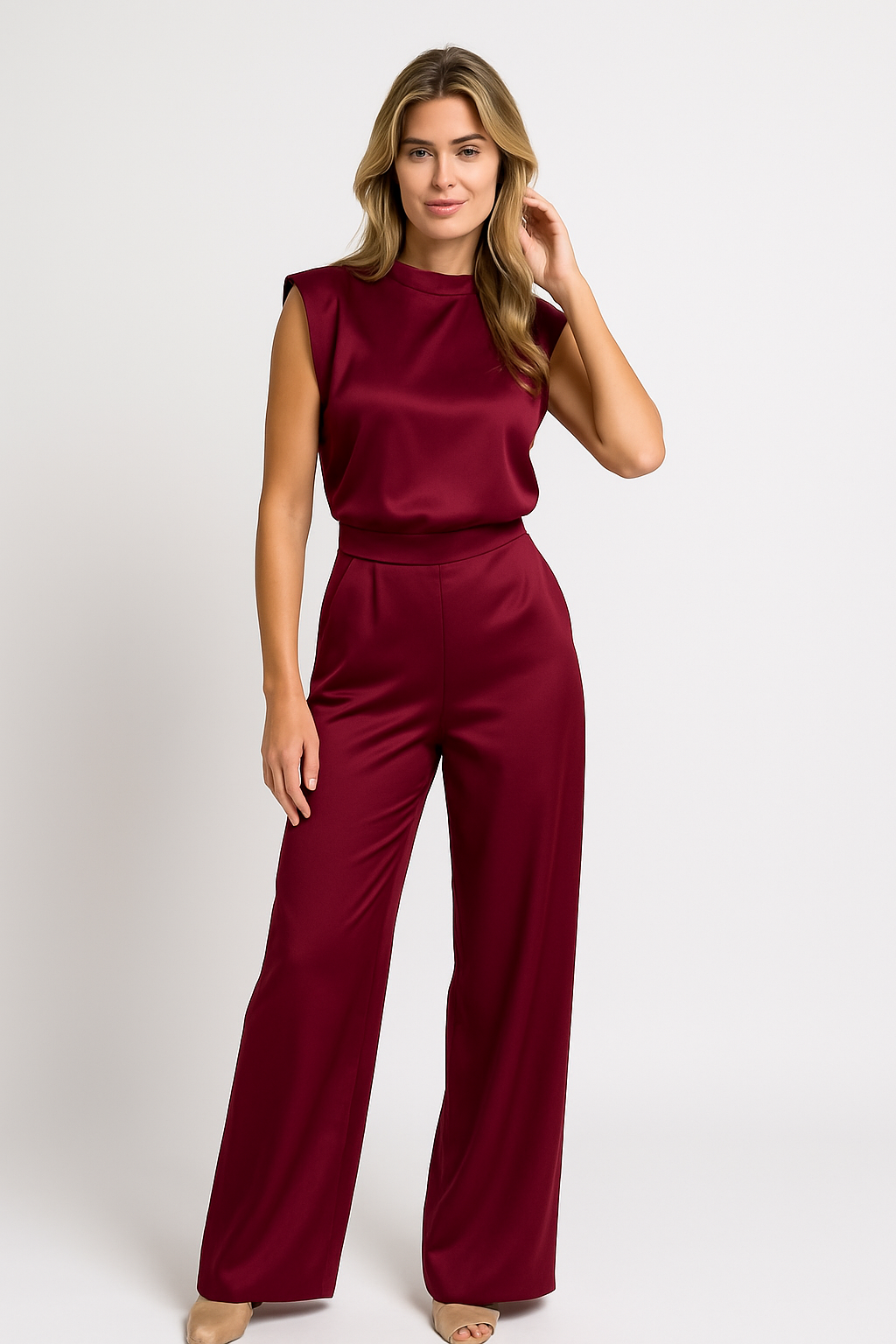 Women’s Sleeveless Wide-Leg Jumpsuit