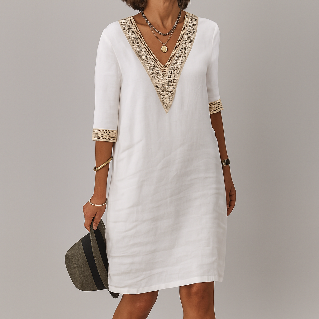 Women's Crochet Trim Shift Dress