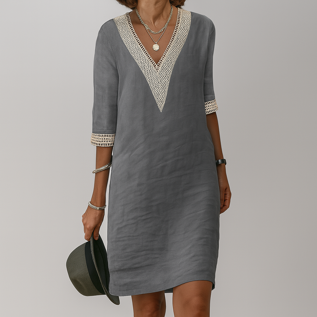 Women's Crochet Trim Shift Dress