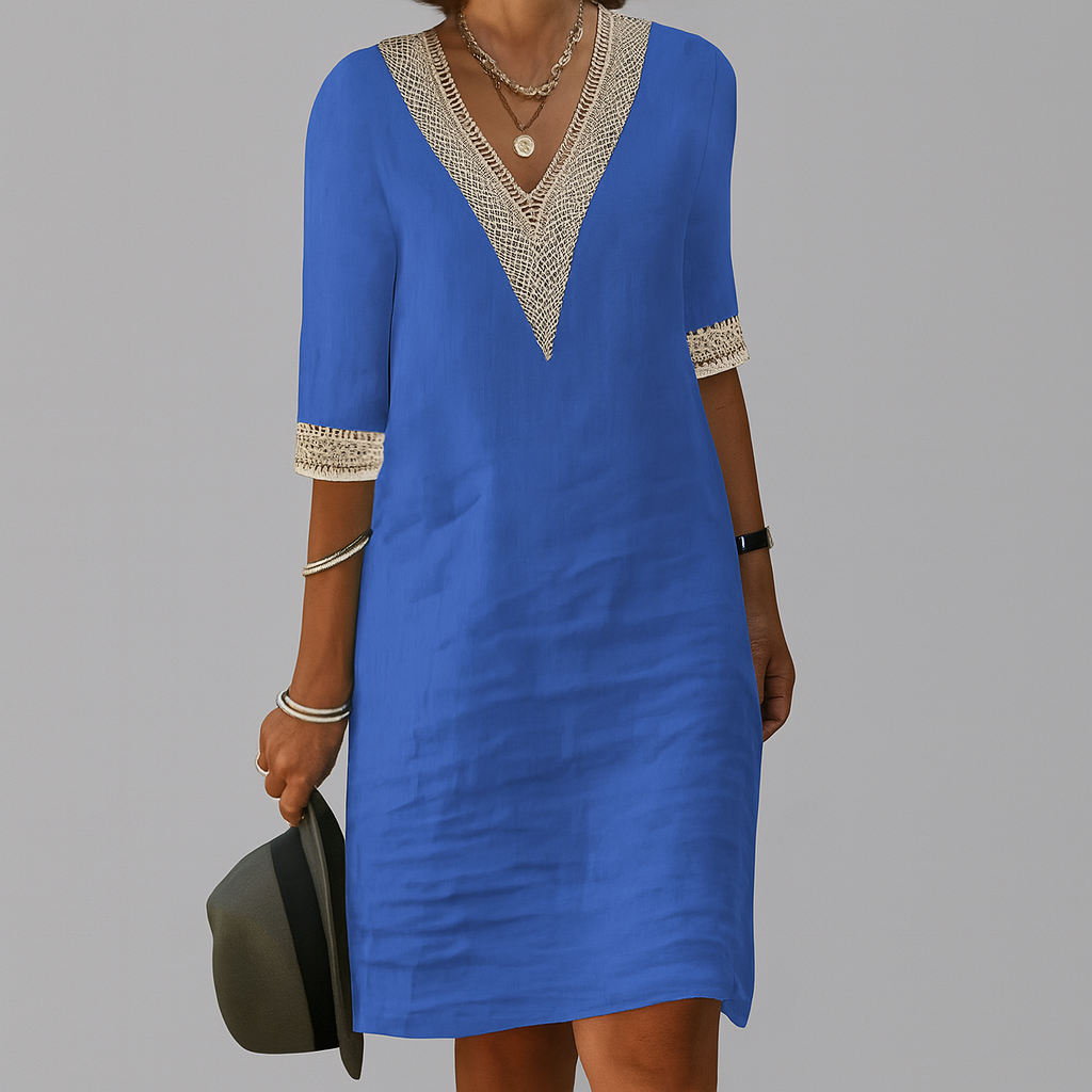 Women's Crochet Trim Shift Dress