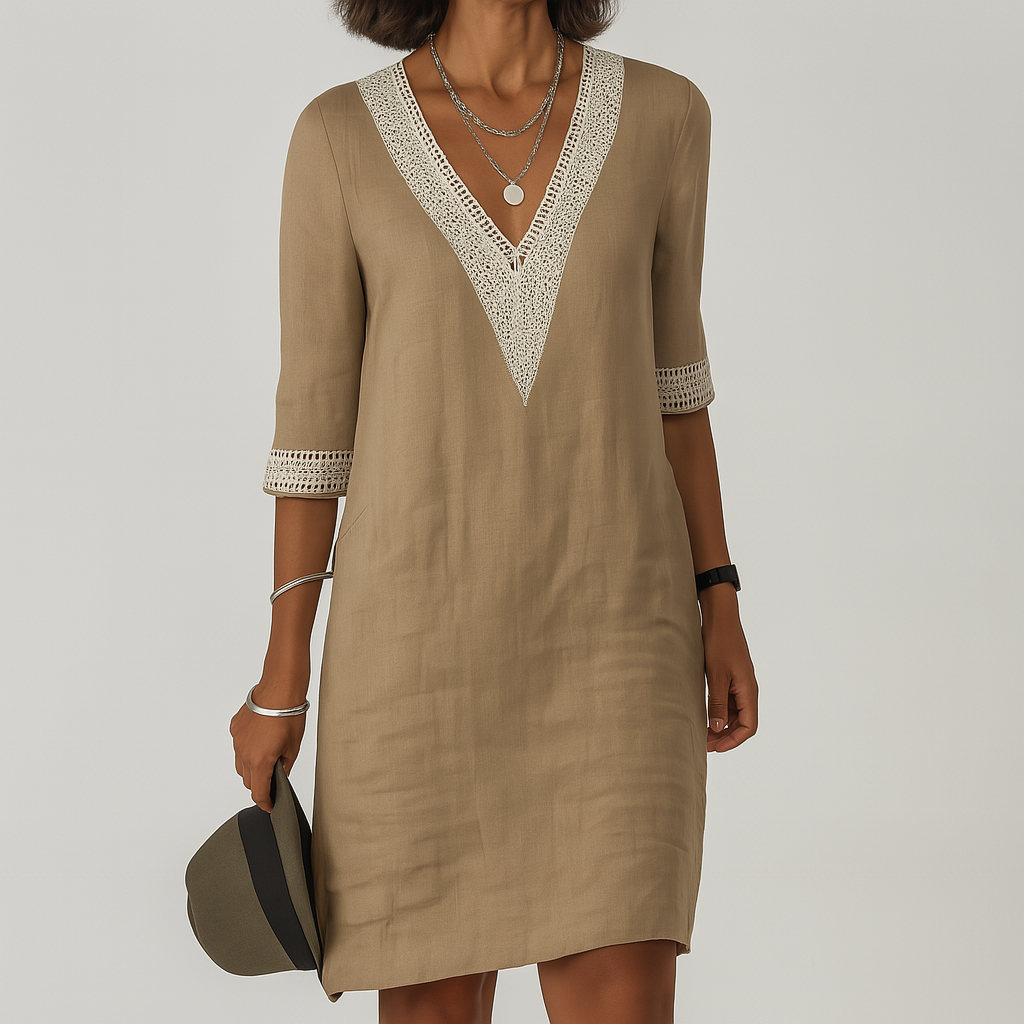 Women's Crochet Trim Shift Dress