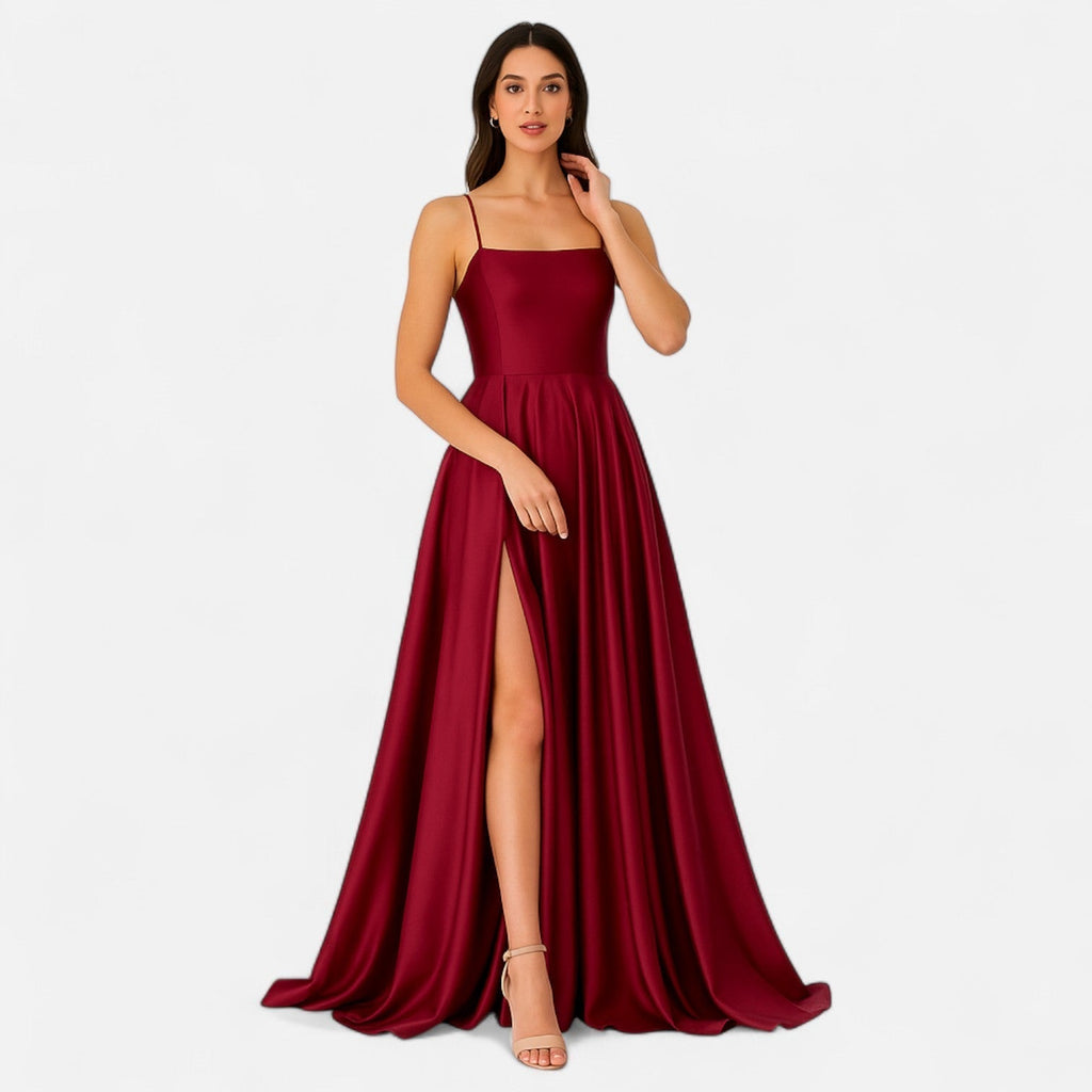 Women’s Satin Slit Maxi Dress