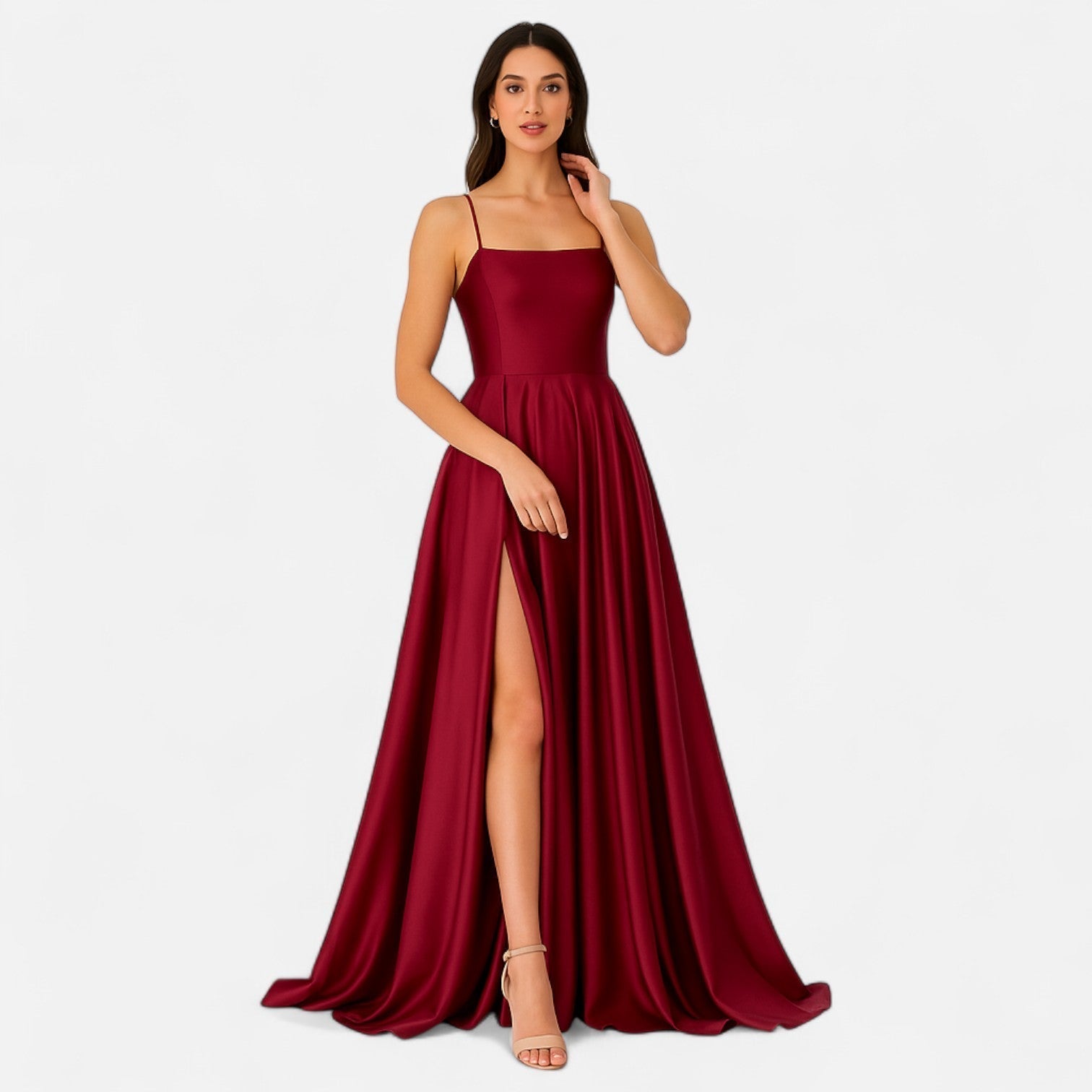 Women’s Satin Slit Maxi Dress