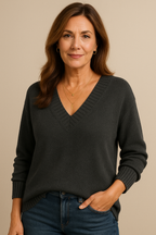 Women’s V-Neck Long-Sleeve Sweater