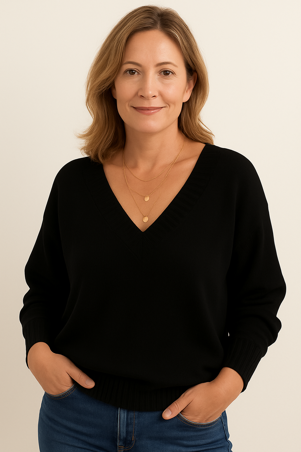 Women’s V-Neck Long-Sleeve Sweater