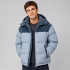 Men’s Hooded Puffer Jacket with Zip Front