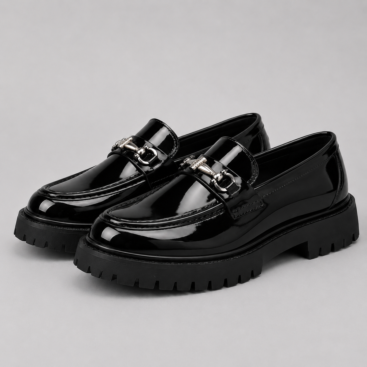 Men’s Chunky Sole Loafers with Metal Detail