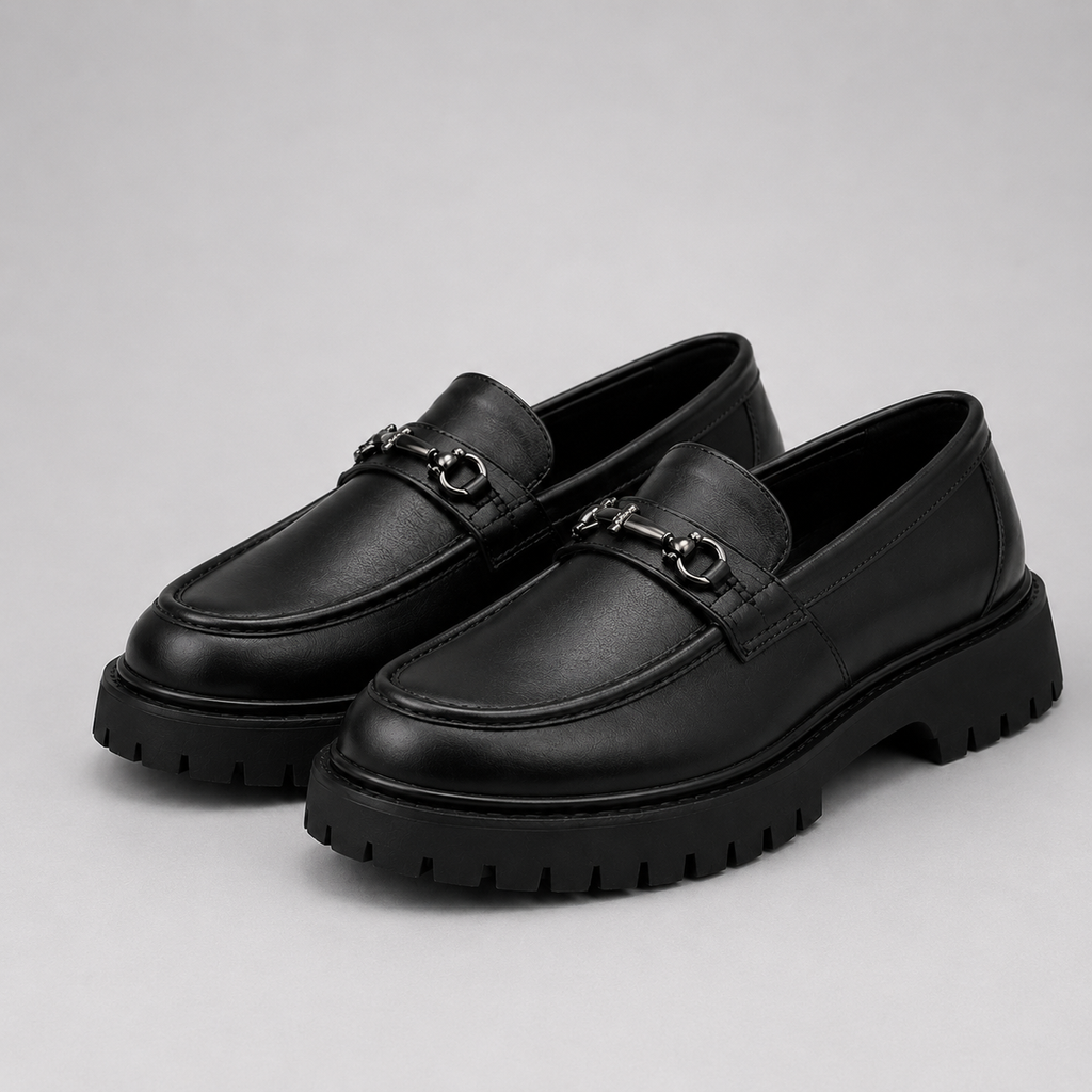 Men’s Chunky Sole Loafers with Metal Detail