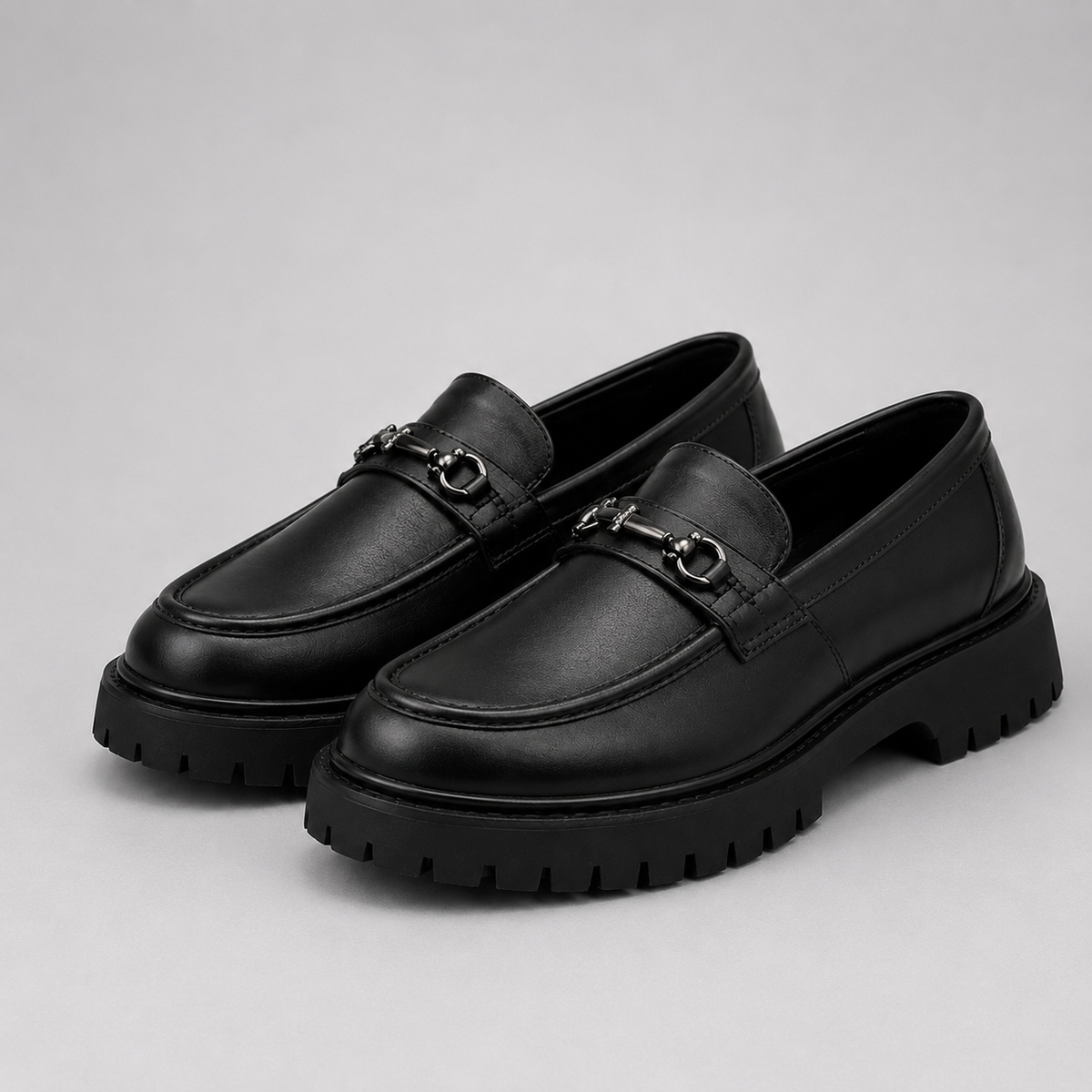 Men’s Chunky Sole Loafers with Metal Detail
