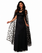 Women's Gothic Bat Cape Costume With Hood