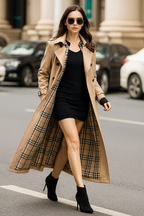 Women's Belted Double-Breasted Trench Coat