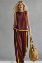 Women’s Pant Set with Contrast Trim