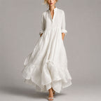Women’s Ruffle Hem Maxi Shirt Dress