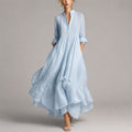 Women’s Ruffle Hem Maxi Shirt Dress