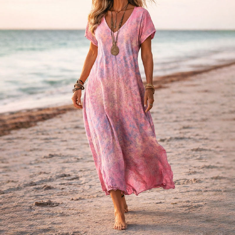 Women’s V-Neck Floral Maxi Dress