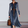 Women’s Leopard Print Midi Shirt Dress