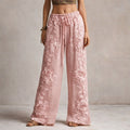 Women’s Floral Appliqué Wide-Leg Pants