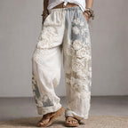 Women’s Floral Appliqué Wide-Leg Pants
